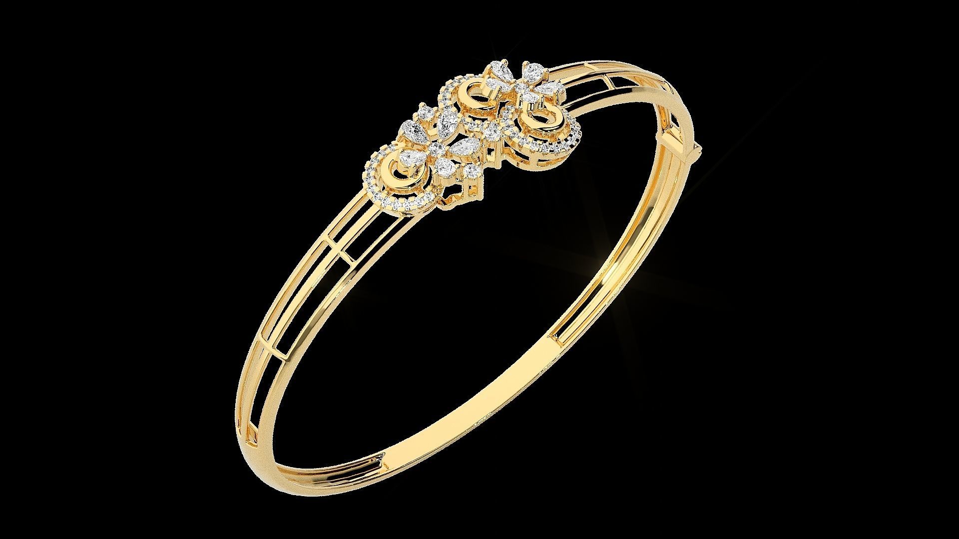 Diamond Bracelet Renders 3dm stl gem map 3D print model_18