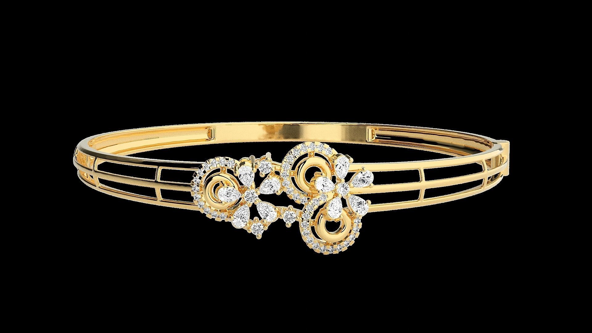 Diamond Bracelet Renders 3dm stl gem map 3D print model_14