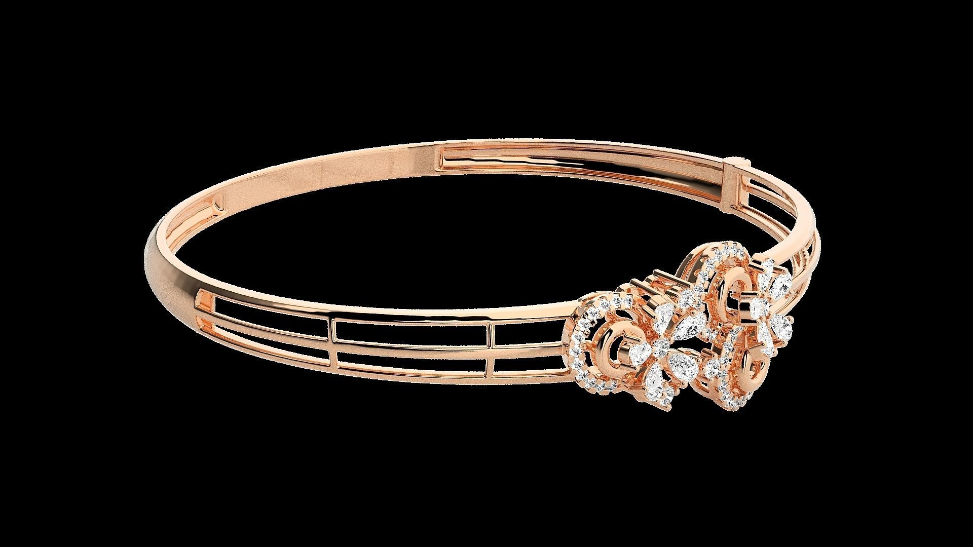 Diamond Bracelet Renders 3dm stl gem map 3D print model_3