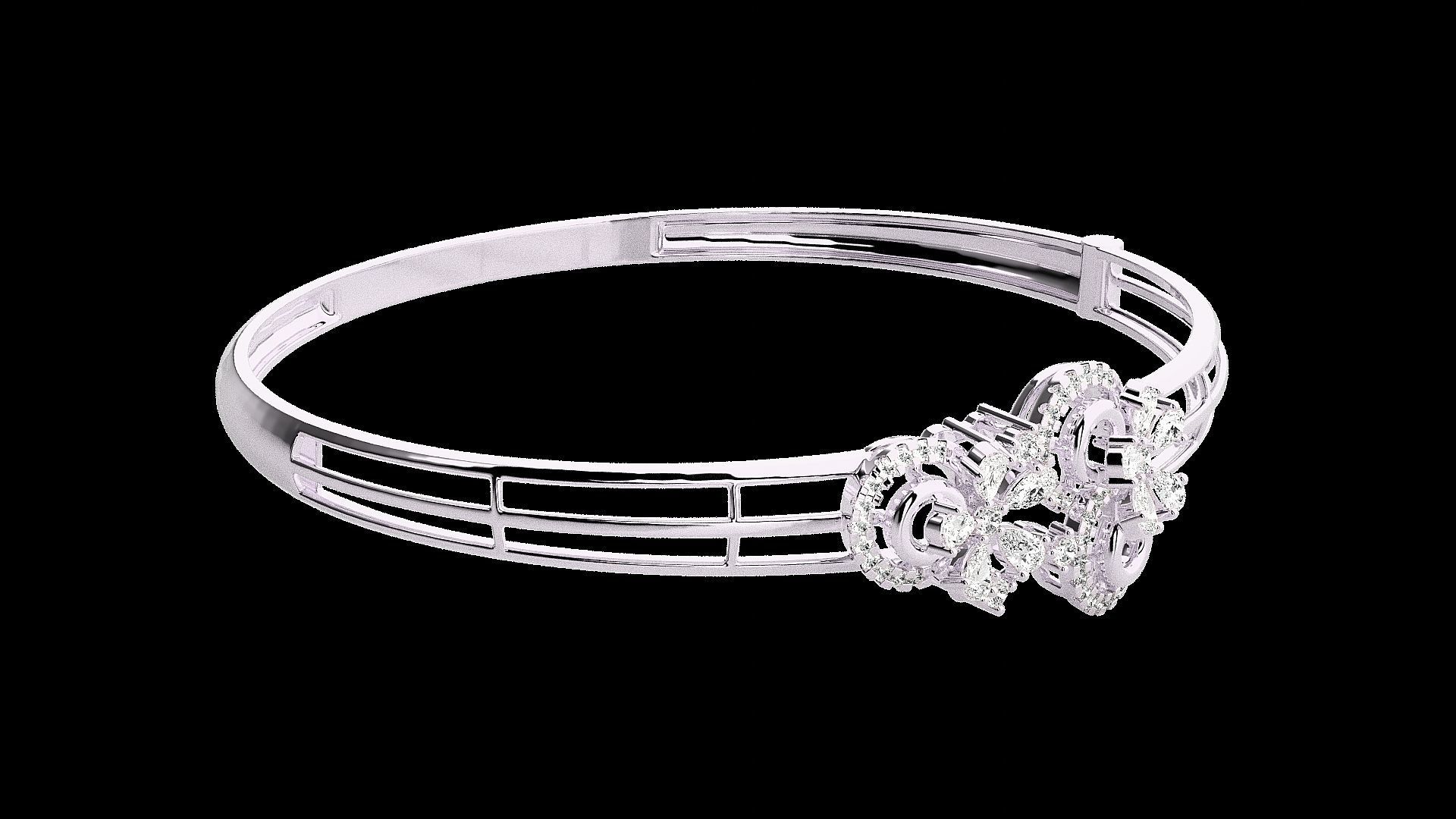 Diamond Bracelet Renders 3dm stl gem map 3D print model_9