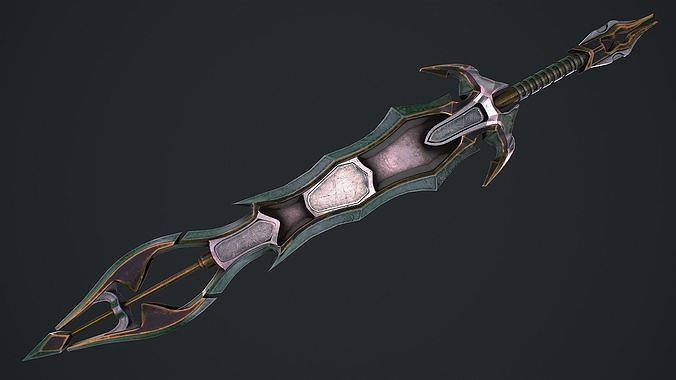 Fantasy Sword 2 1 3D Model Low-poly 3D model