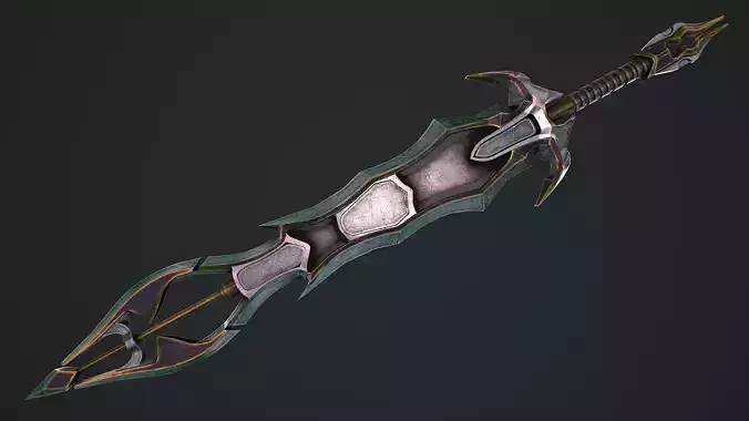Fantasy Sword 2 1 3D Model Low-poly 3D model
