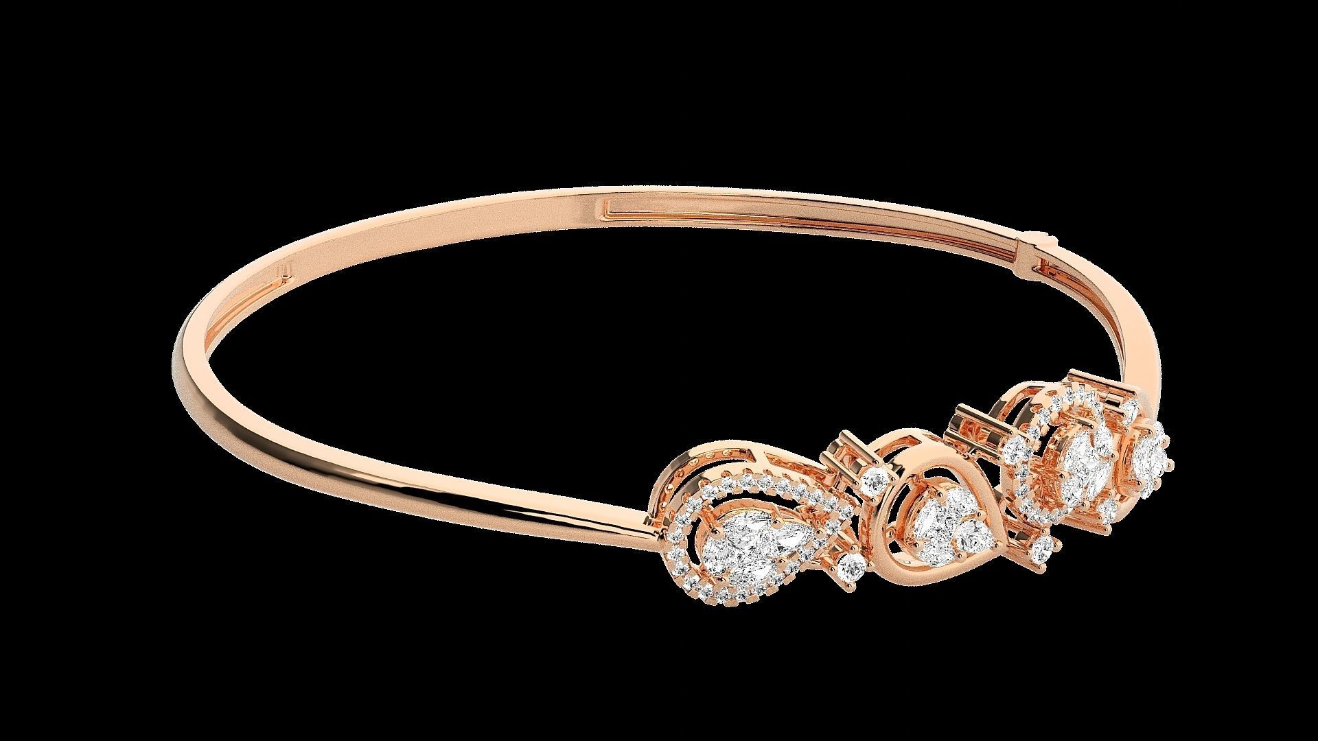 Diamond Bracelet Renders 3dm stl gem map 3D print model_2