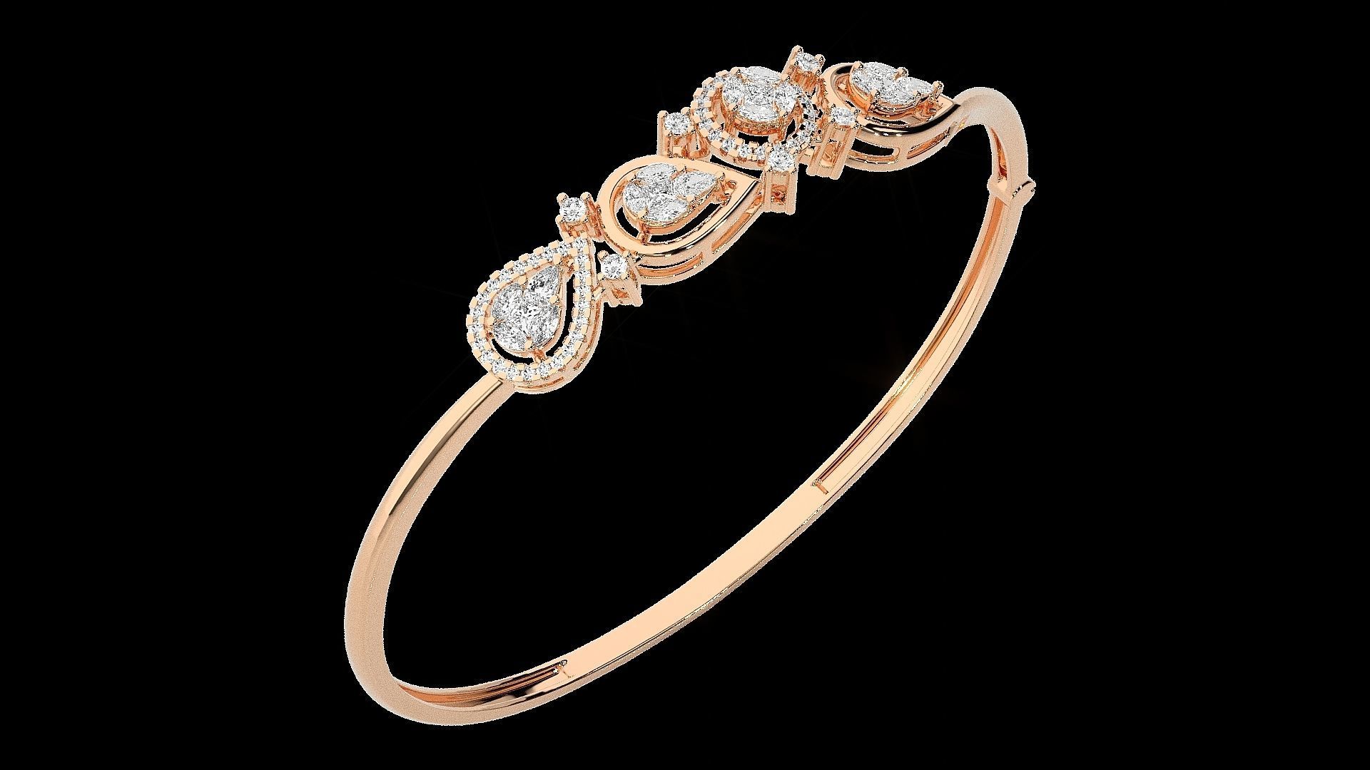 Diamond Bracelet Renders 3dm stl gem map 3D print model_6