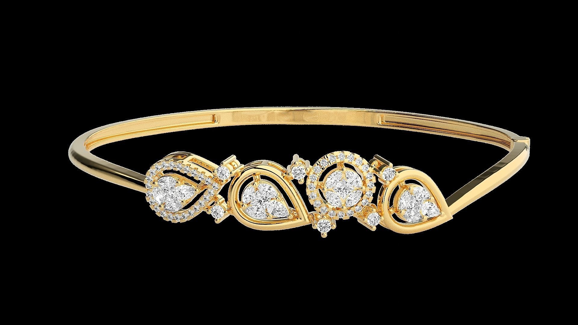 Diamond Bracelet Renders 3dm stl gem map 3D print model_13