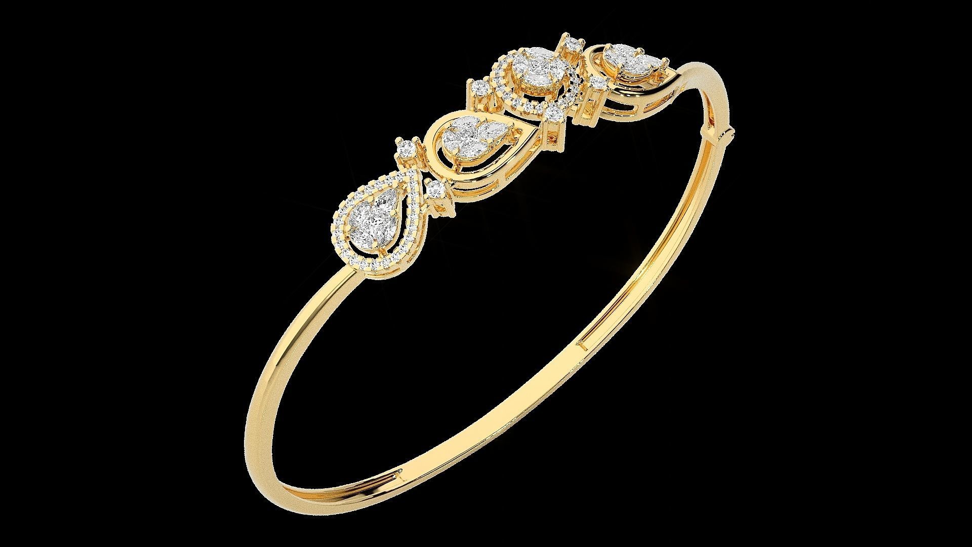 Diamond Bracelet Renders 3dm stl gem map 3D print model_18