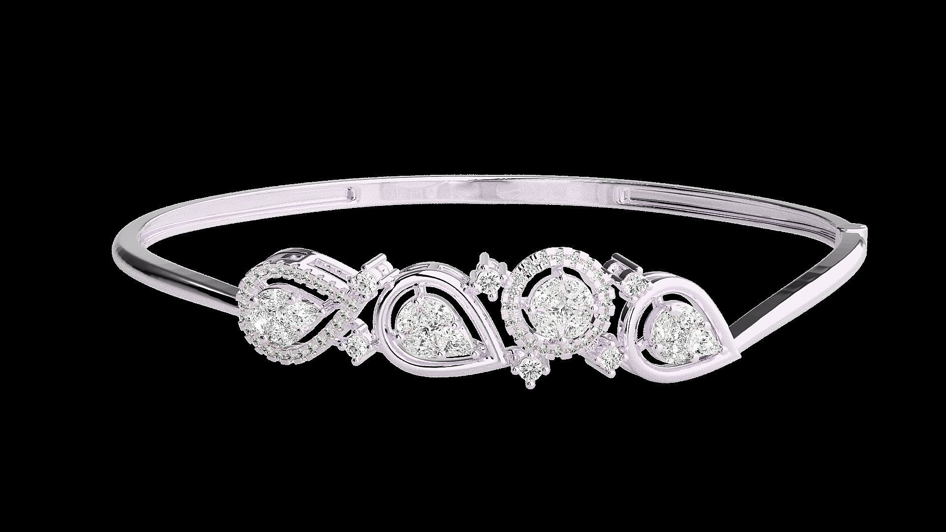 Diamond Bracelet Renders 3dm stl gem map 3D print model_8