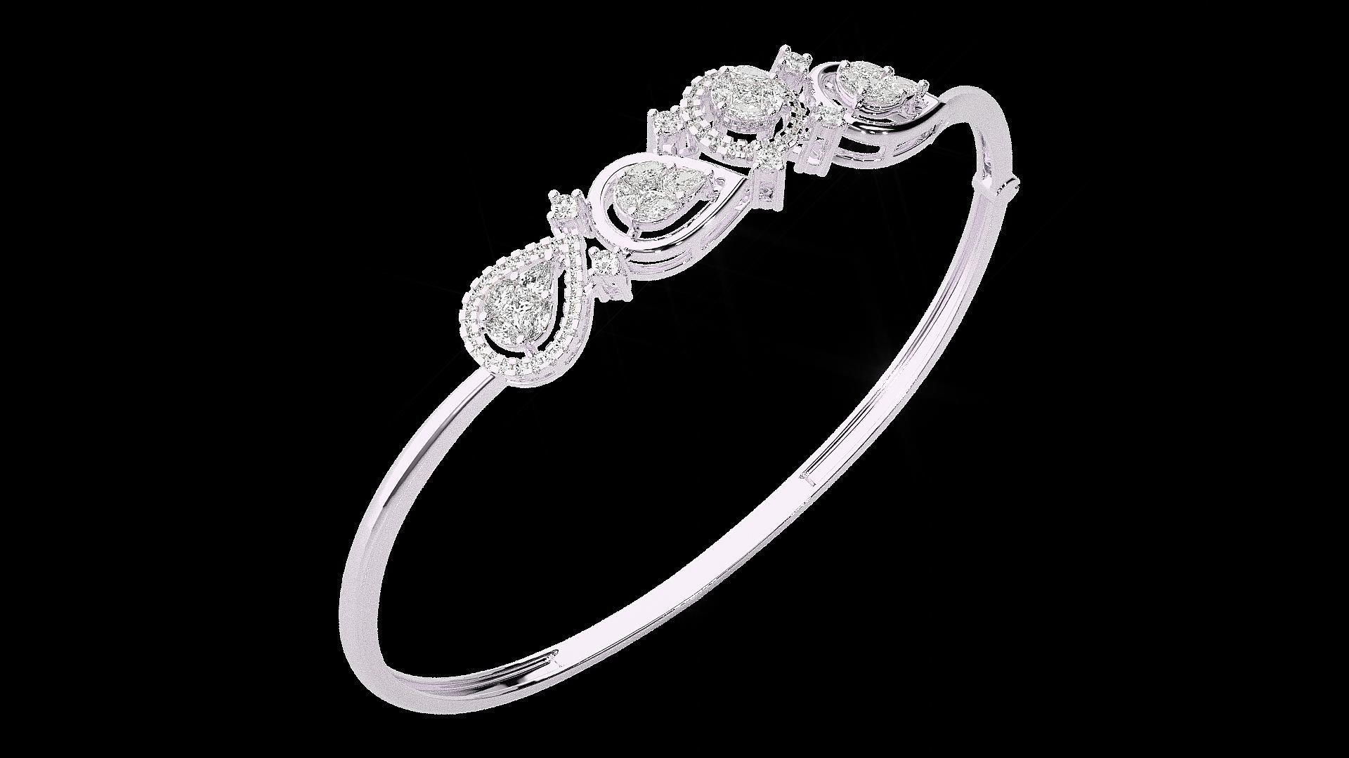 Diamond Bracelet Renders 3dm stl gem map 3D print model_11