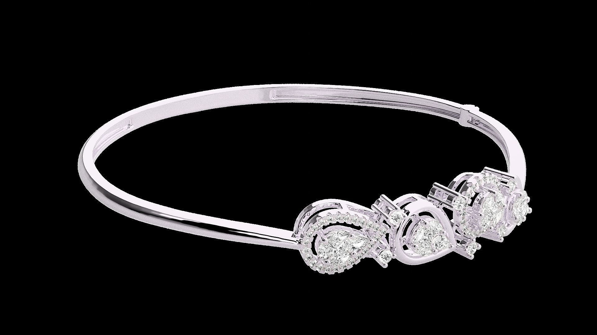 Diamond Bracelet Renders 3dm stl gem map 3D print model_9