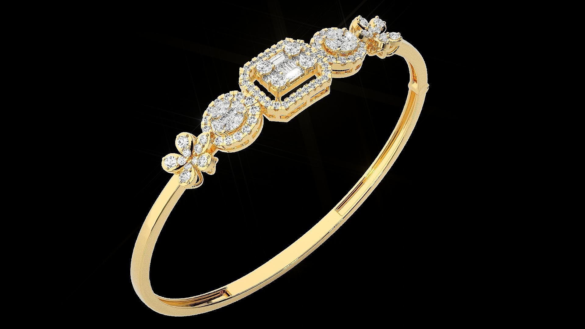 Diamond Bracelet Renders 3dm stl gem map 3D print model_17