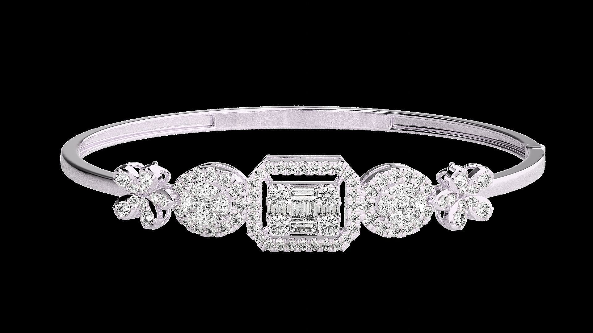 Diamond Bracelet Renders 3dm stl gem map 3D print model_7