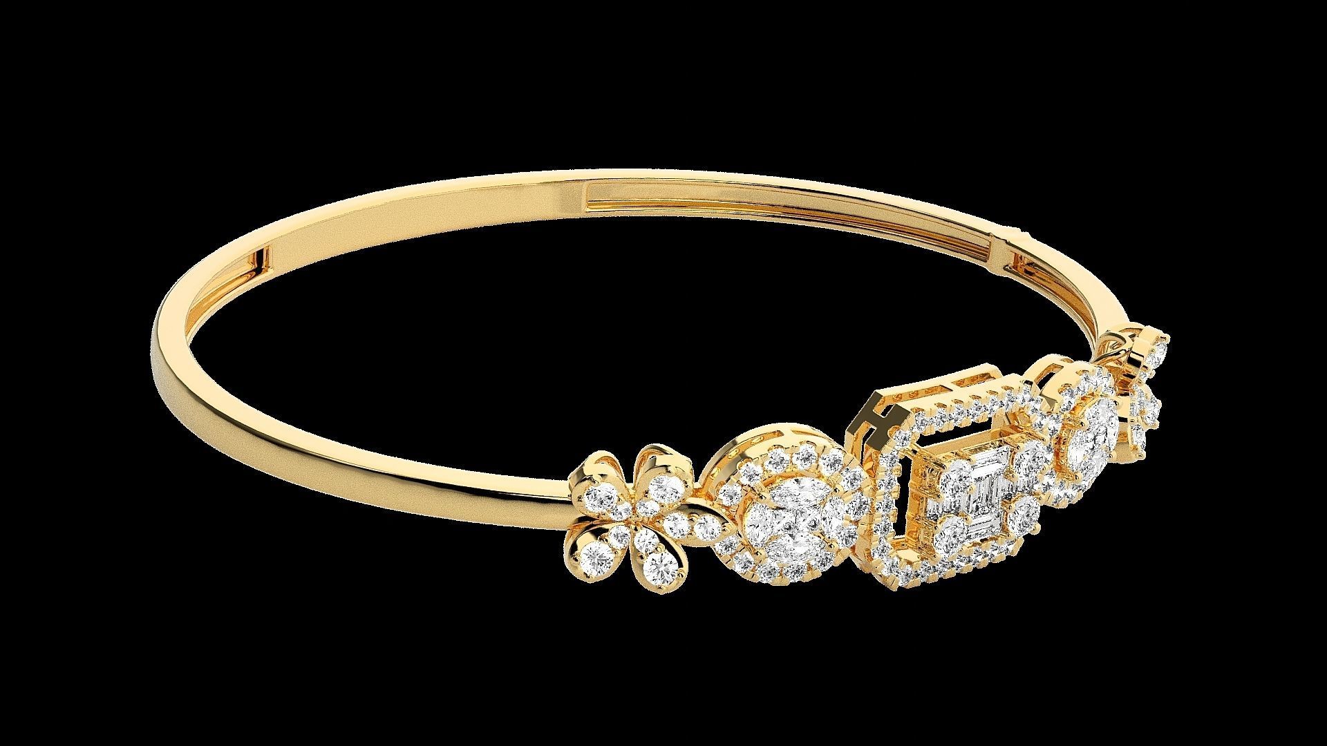 Diamond Bracelet Renders 3dm stl gem map 3D print model_15