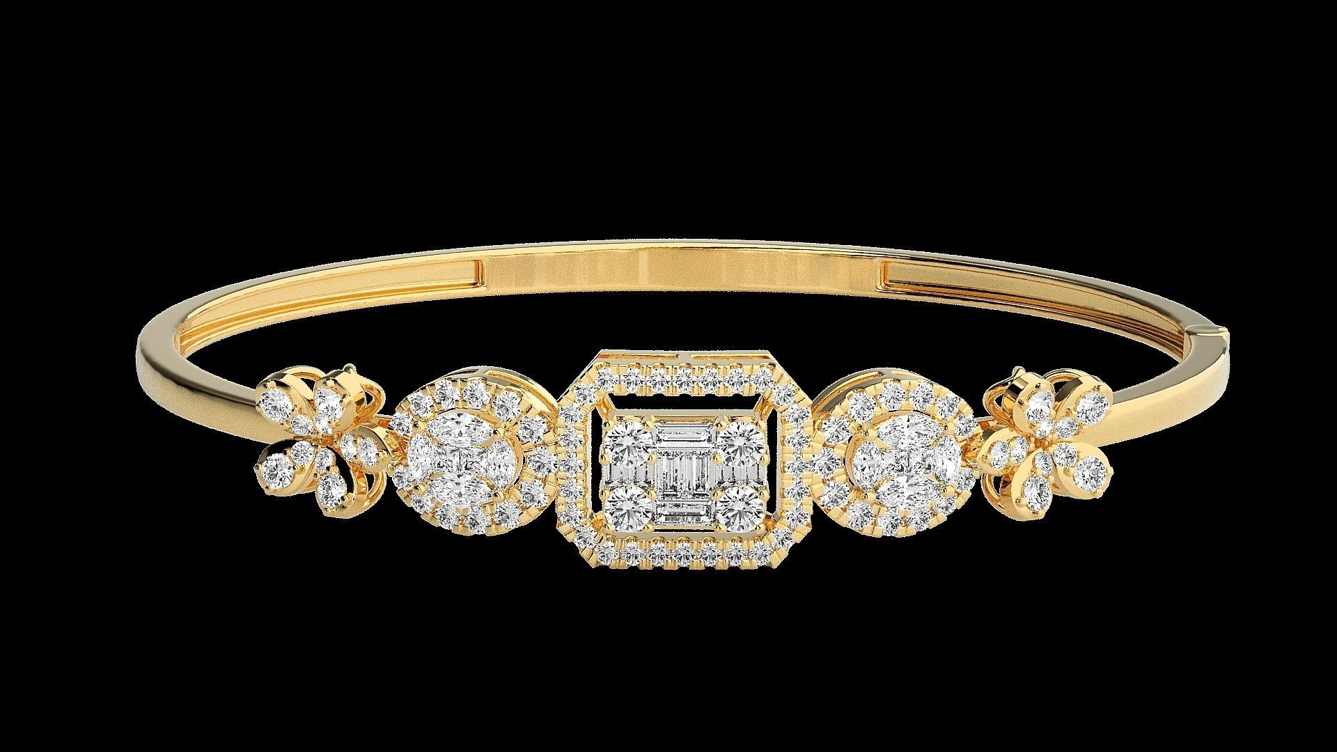 Diamond Bracelet Renders 3dm stl gem map 3D print model_14