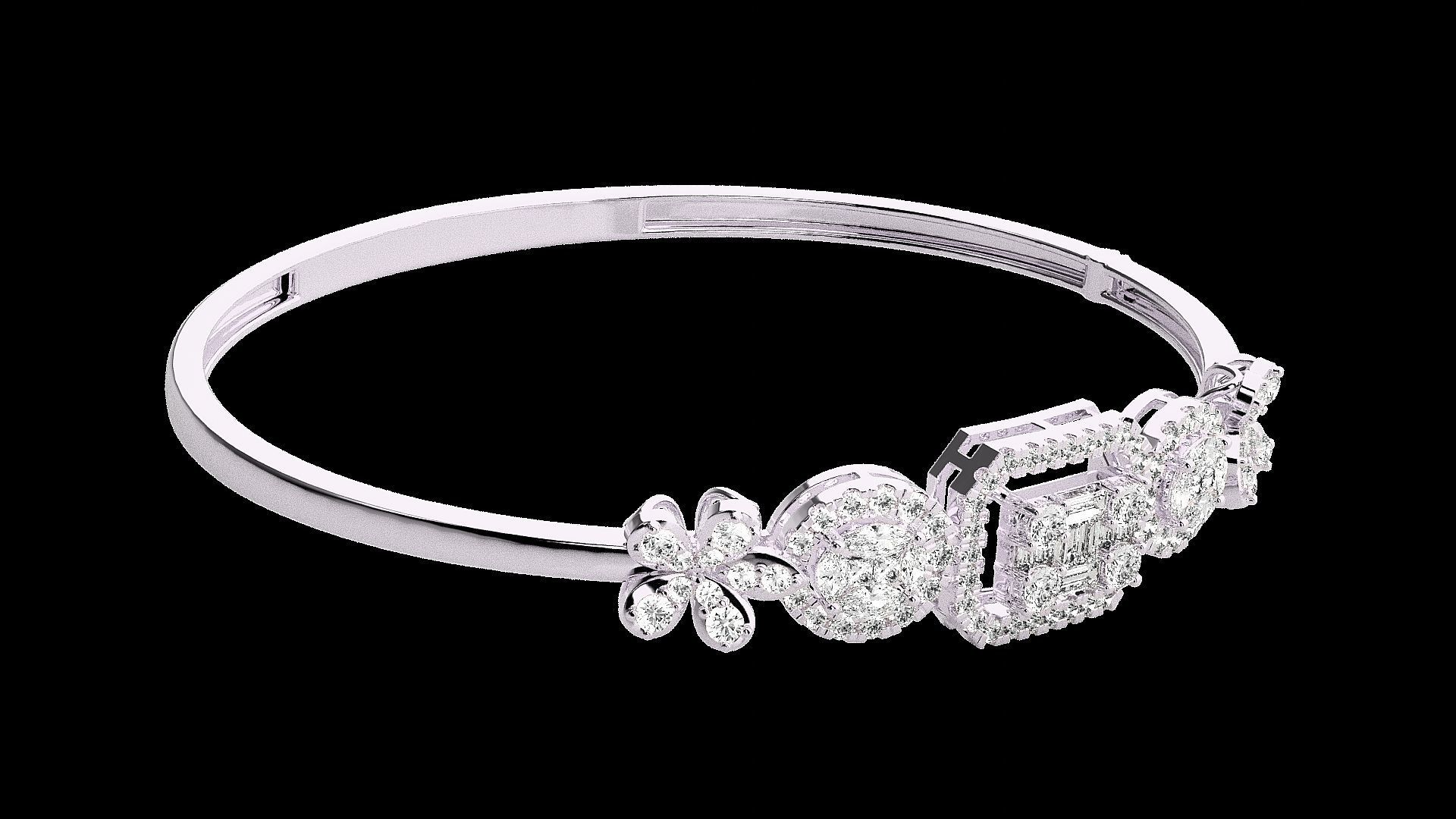 Diamond Bracelet Renders 3dm stl gem map 3D print model_9