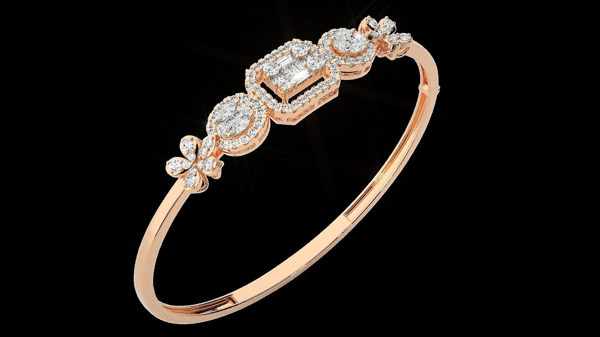 Diamond Bracelet Renders 3dm stl gem map 3D print model_6