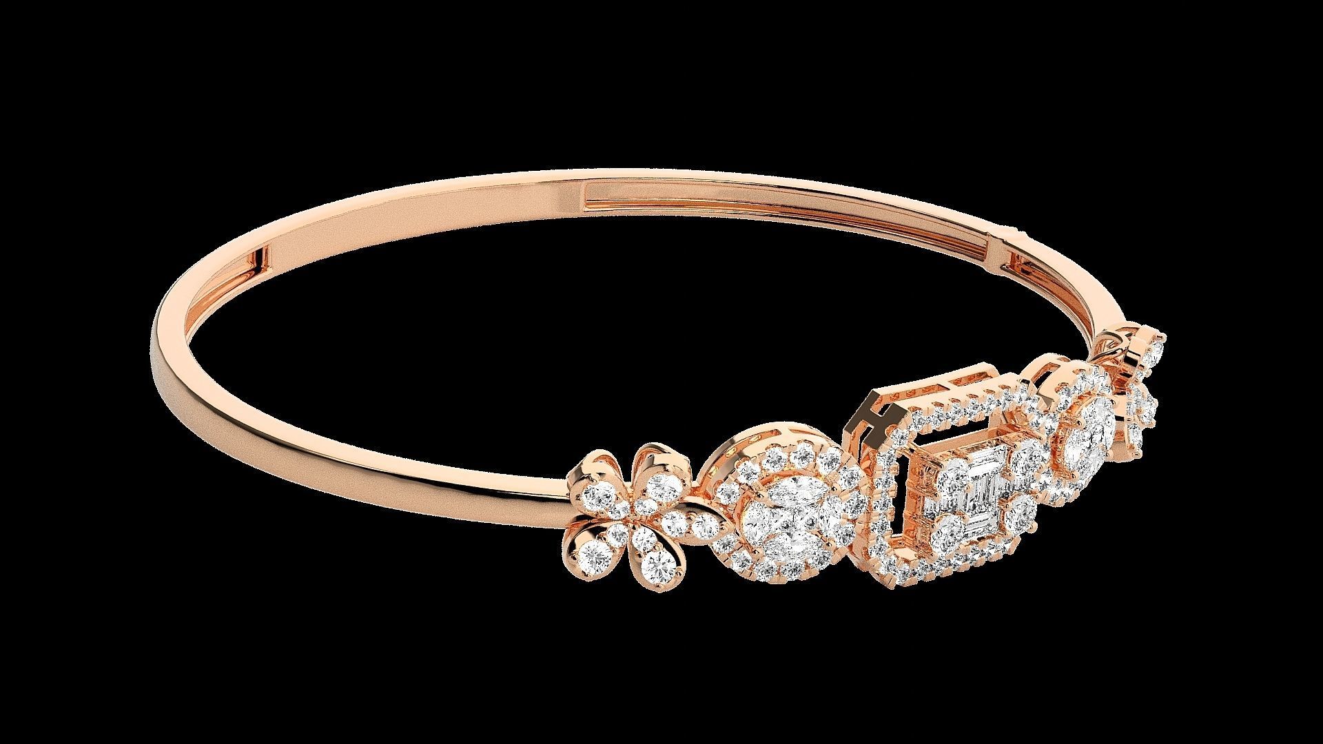 Diamond Bracelet Renders 3dm stl gem map 3D print model_4