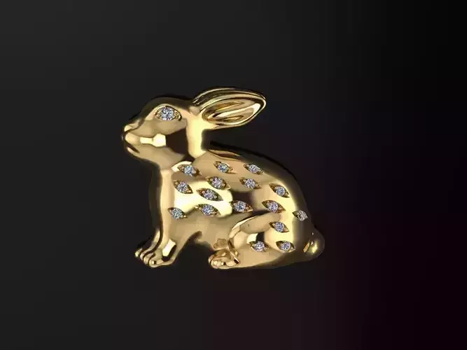 Rabbit Diamond Pendant