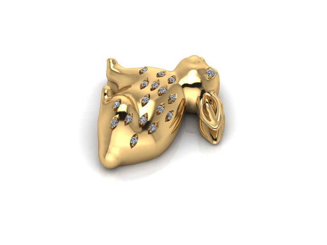 Rabbit Diamond Pendant 3D print model_2