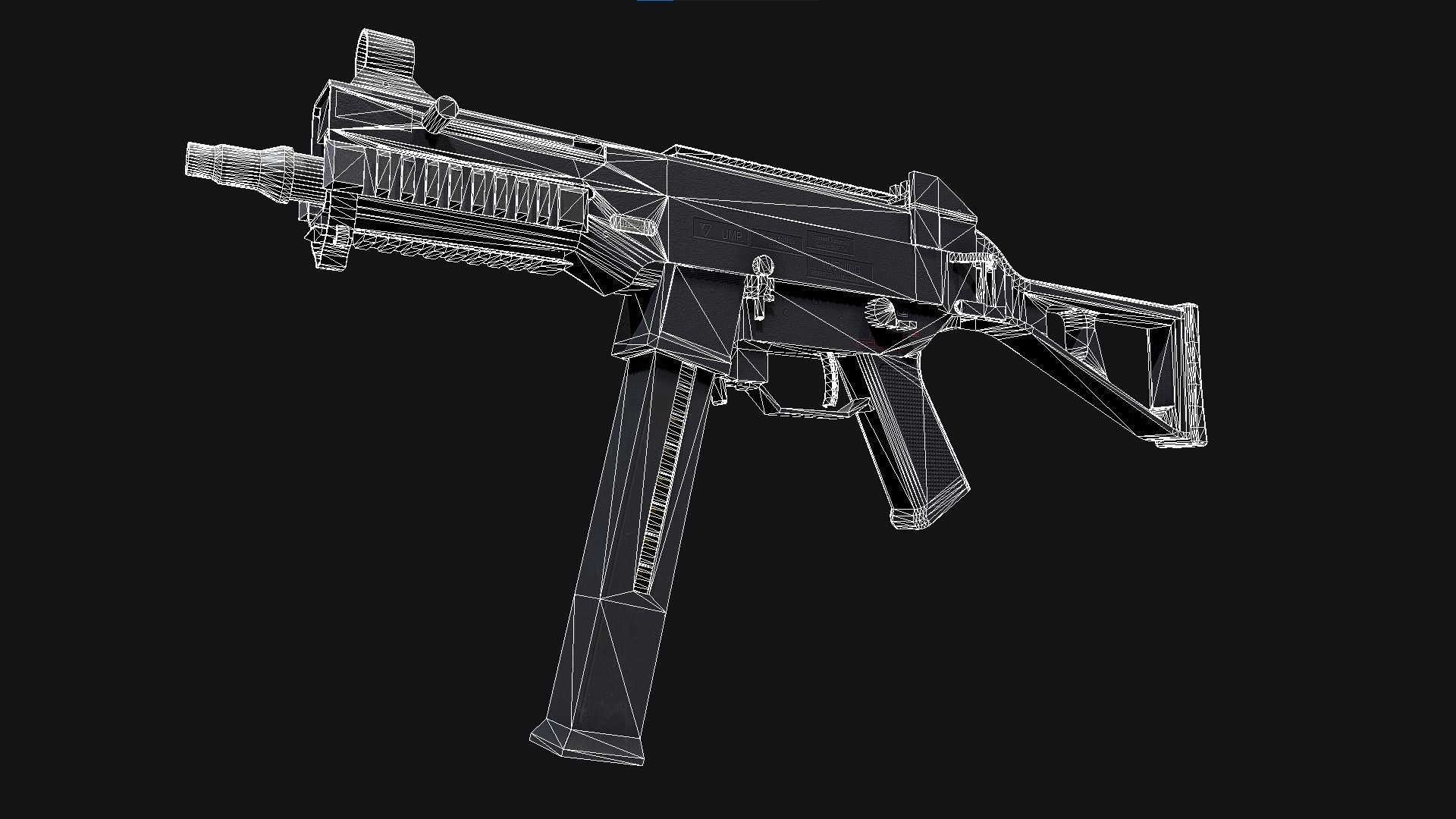 UMP45 Low-poly 3D model_1