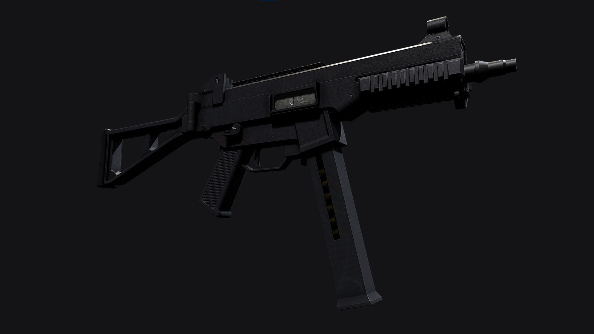 UMP45 Low-poly 3D model_2