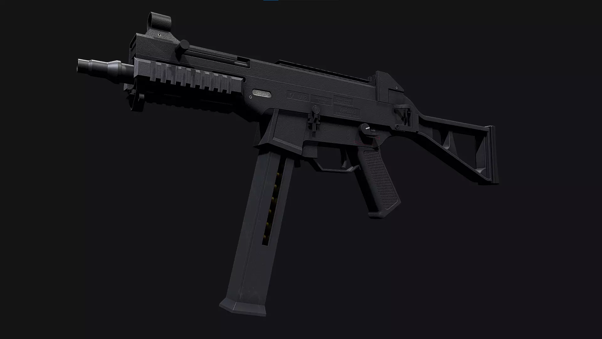 UMP45 Low-poly 3D model_0