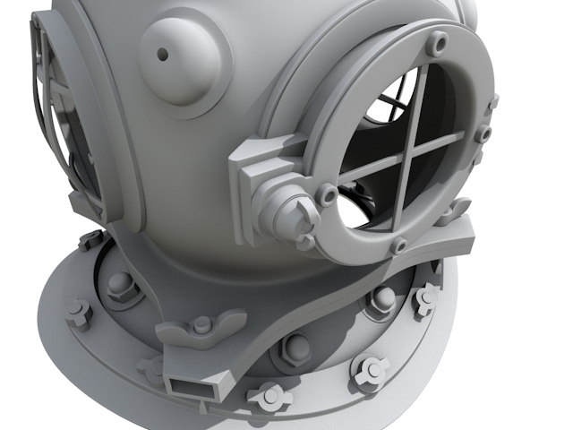 Old Diving Helmet 3D model