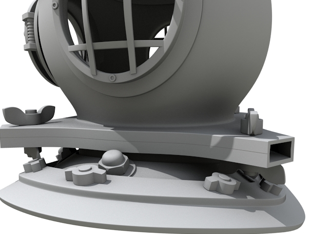 Old Diving Helmet 3D model_3