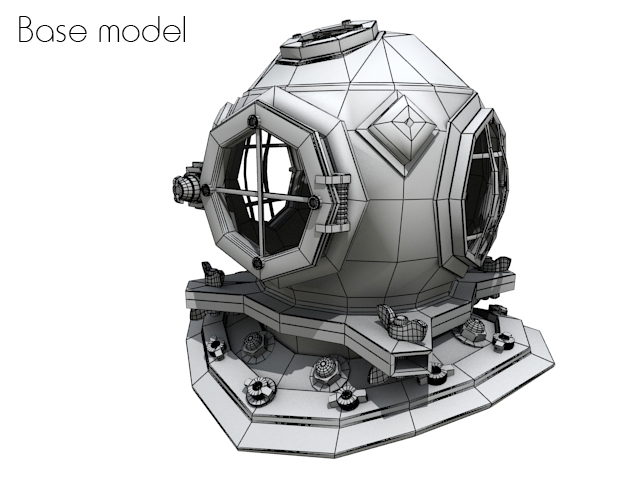 Old Diving Helmet 3D model_4