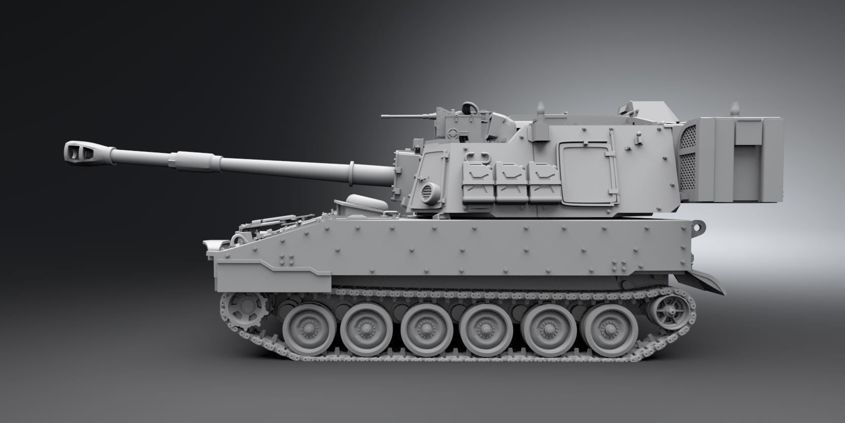 M109A7 Paladin Scale model 3D print model_1
