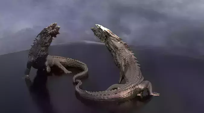 Dragon Statue Curve 3D model