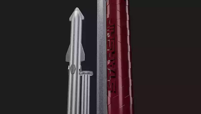 SpaceX Starship Rocket Pen with Display Stand and Hexatube 3D print model