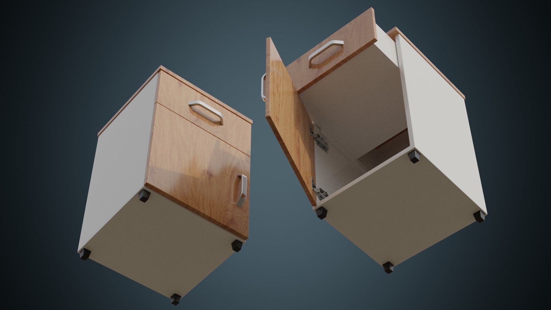 Bedside Table 1A Low-poly 3D model_2