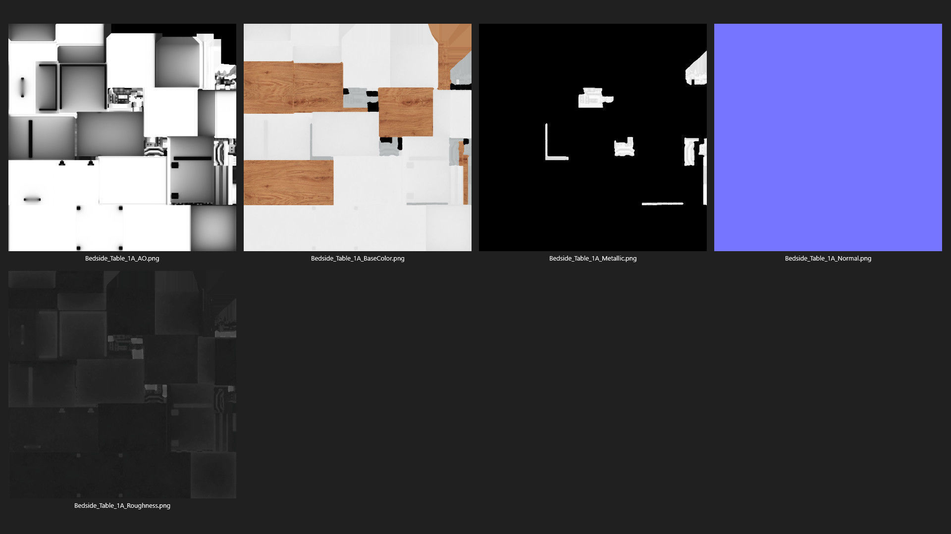 Bedside Table 1A Low-poly 3D model_11