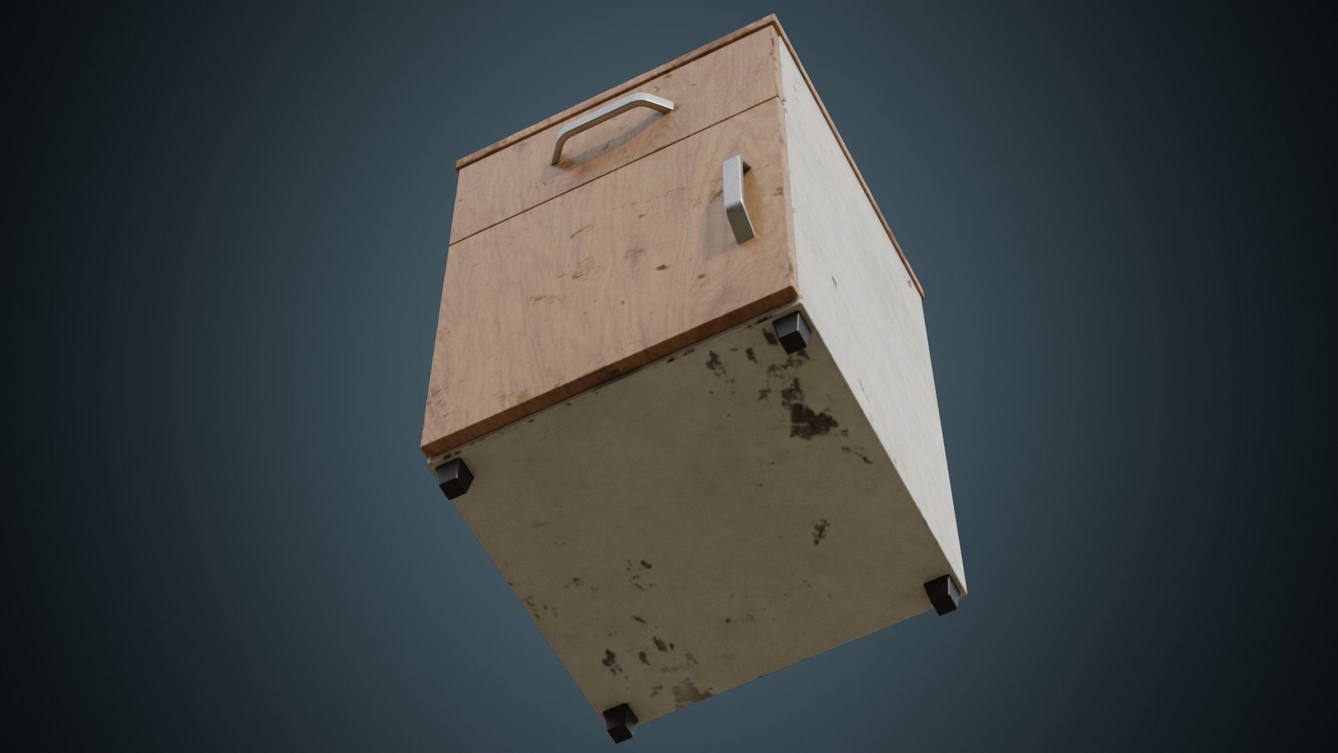 Bedside Table 1B Low-poly 3D model_7