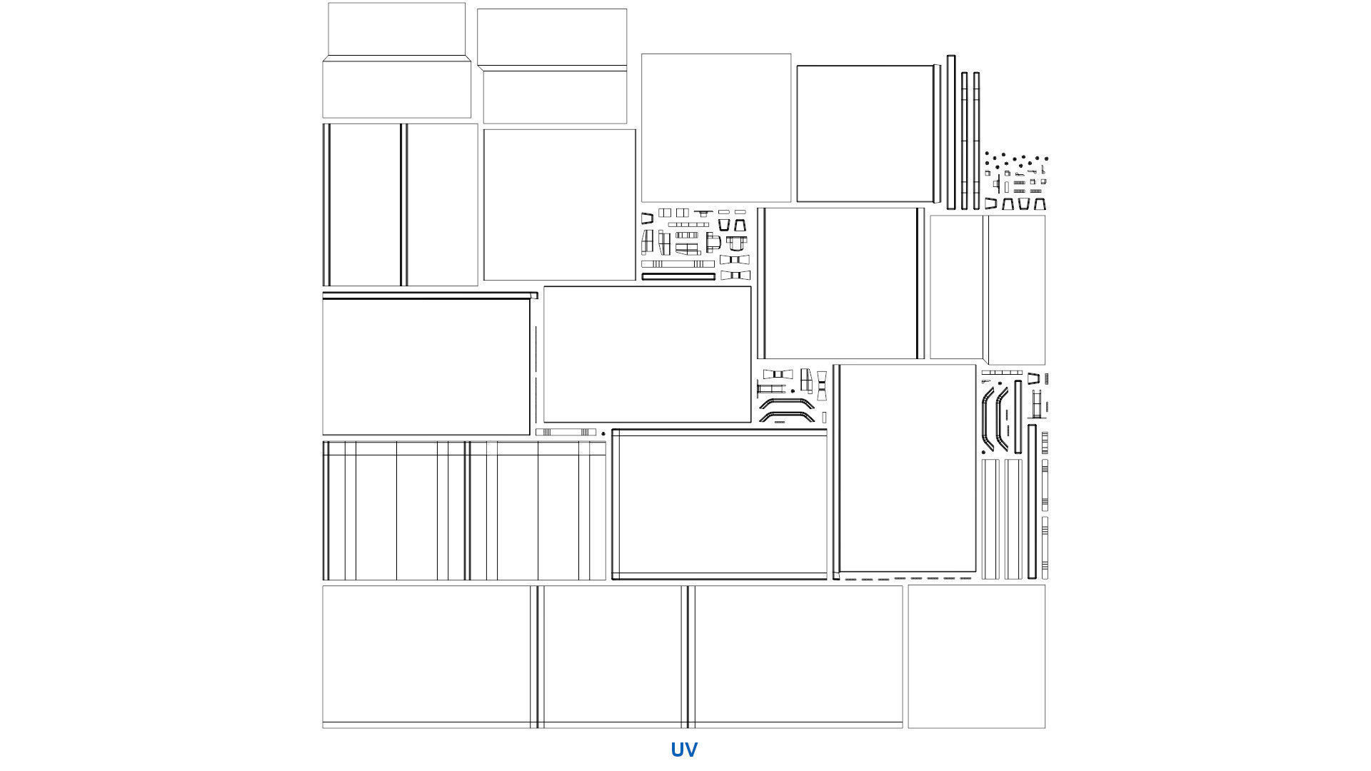Bedside Table 1B Low-poly 3D model_10