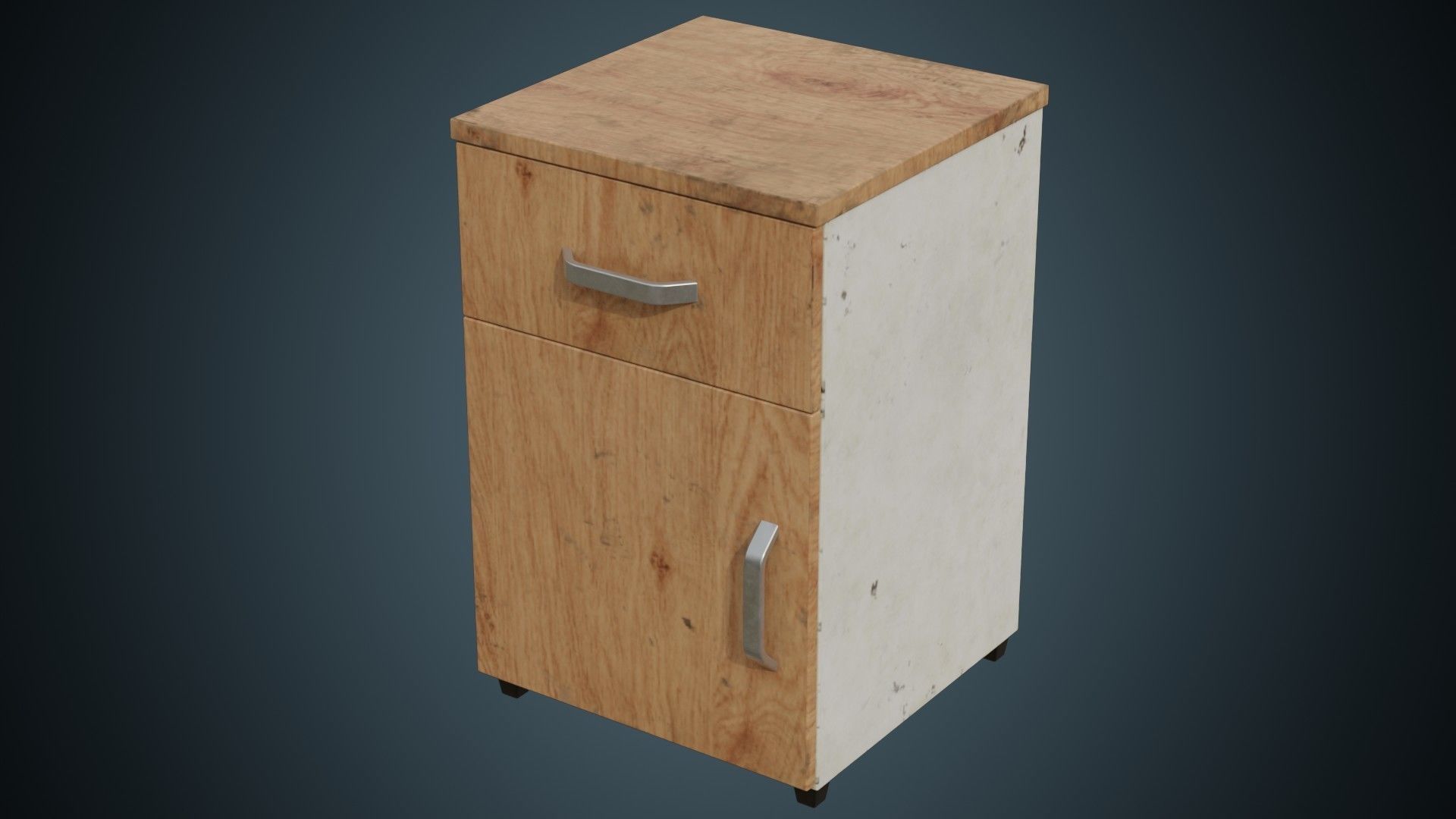 Bedside Table 1B Low-poly 3D model_3