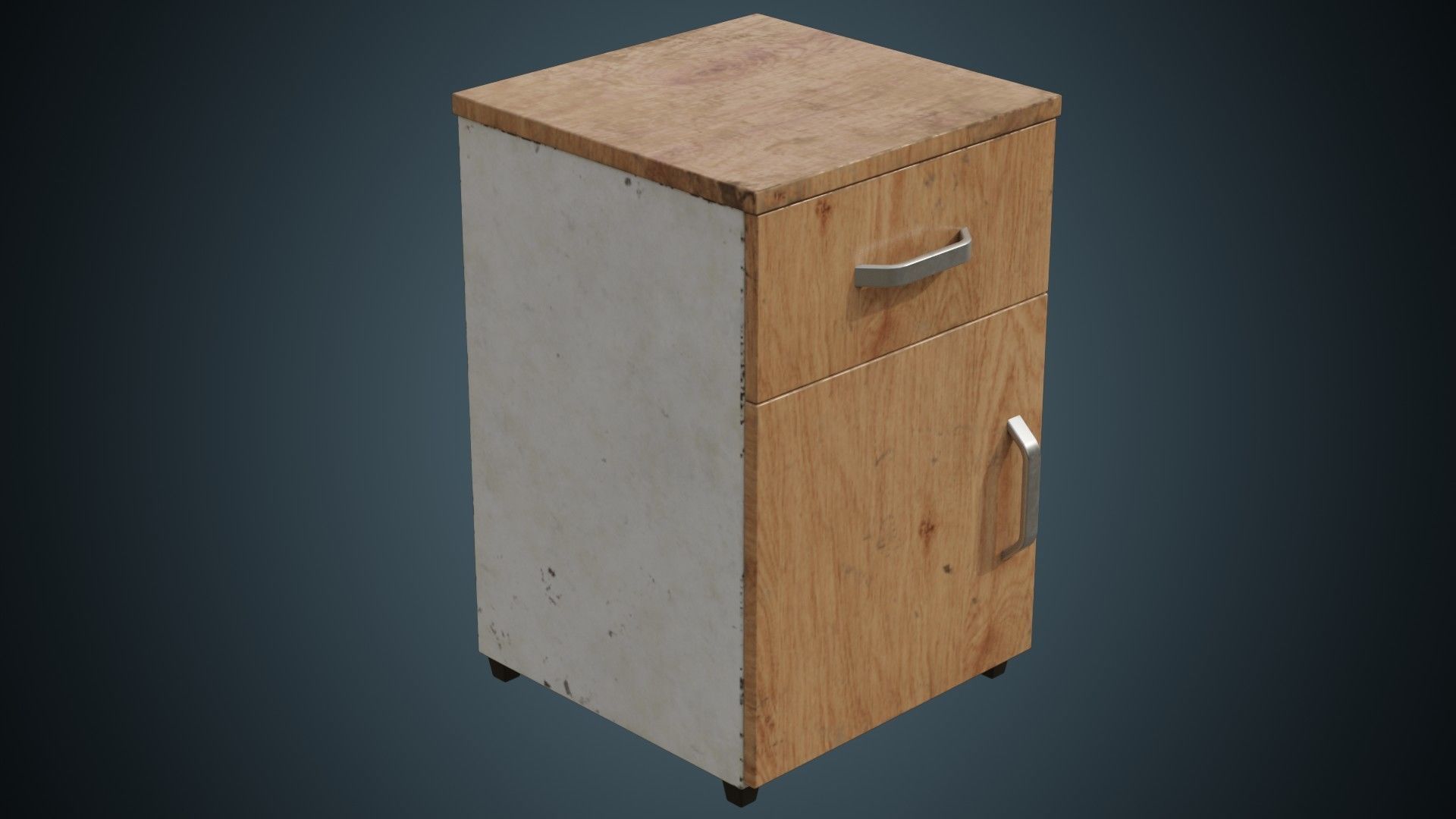 Bedside Table 1B Low-poly 3D model_4