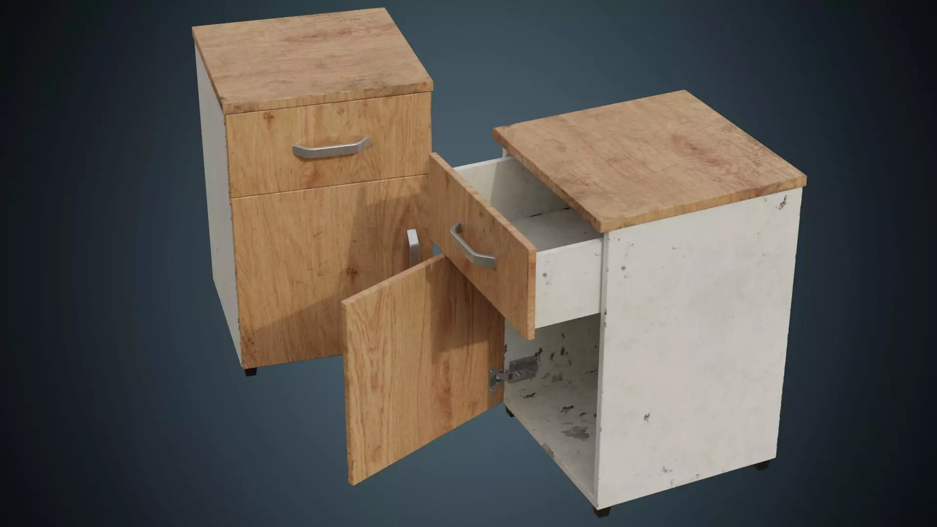 Bedside Table 1B Low-poly 3D model_0