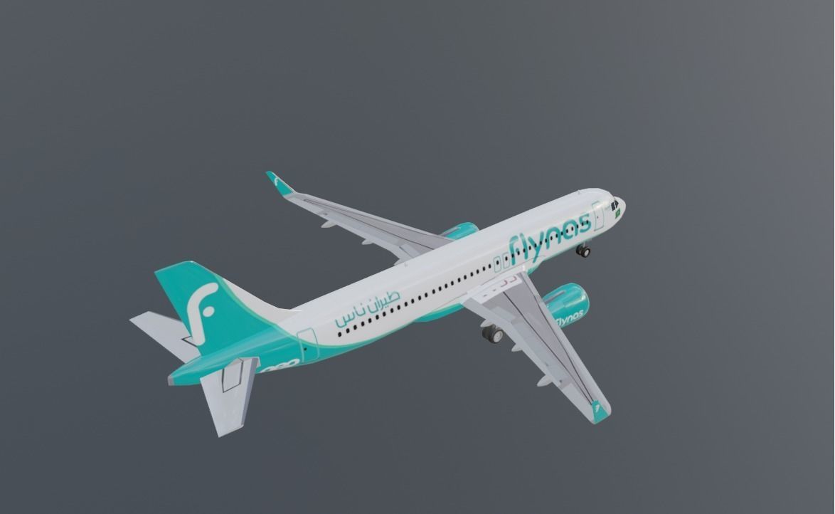 Flynas Airbus a320neo 3d model Low-poly 3D model_1