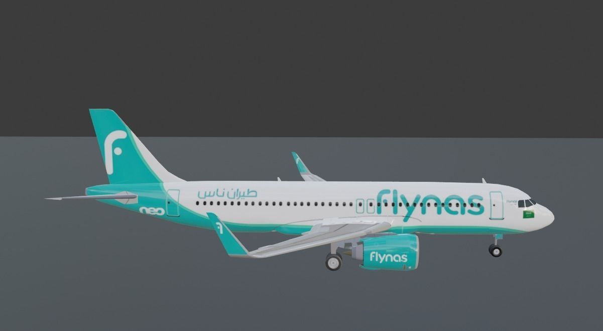 Flynas Airbus a320neo 3d model Low-poly 3D model_2