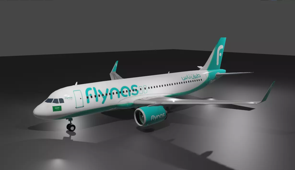 Flynas Airbus a320neo 3d model Low-poly 3D model_0