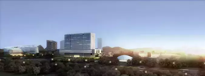 3Dmax fashion city commercial square building 247