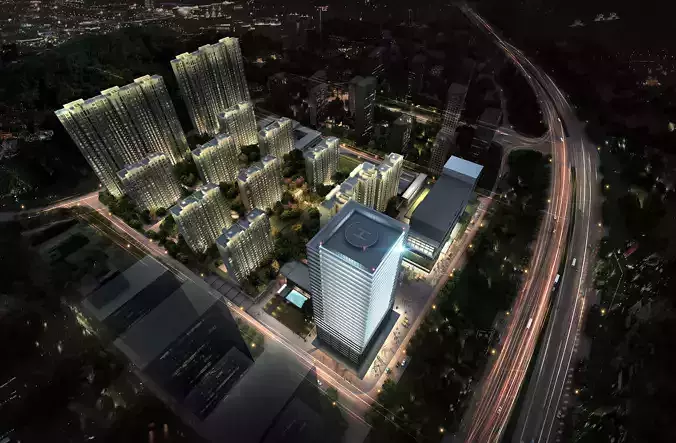 3Dmax fashion city commercial square building 248