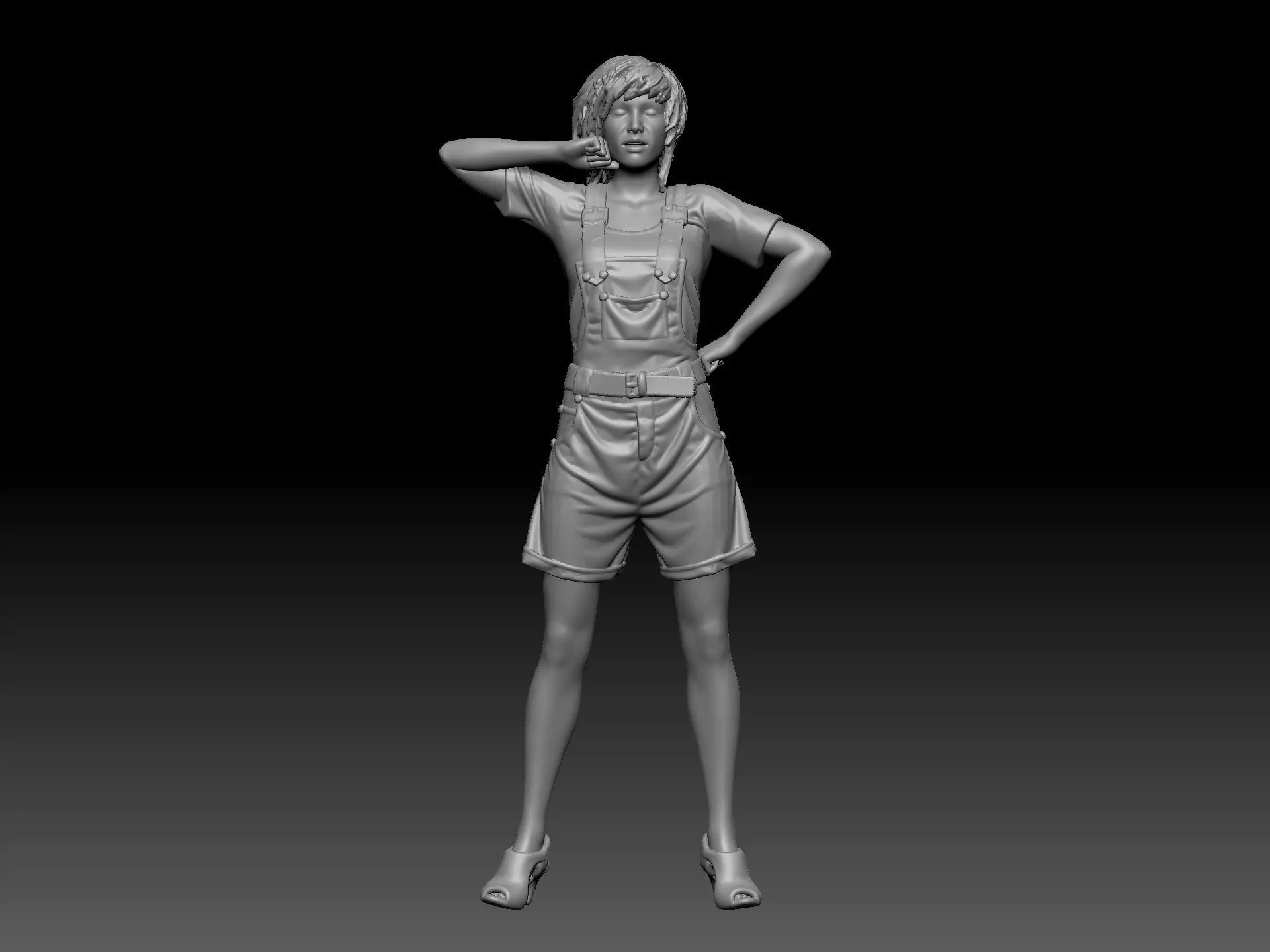 woman short pants 3D print model_0