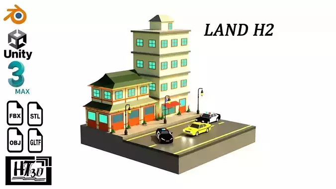 Land H2 Low-poly 3D model