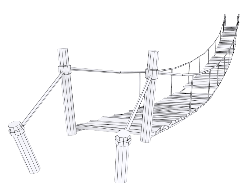 3D model Rope Bridge VR / AR / low-poly | CGTrader