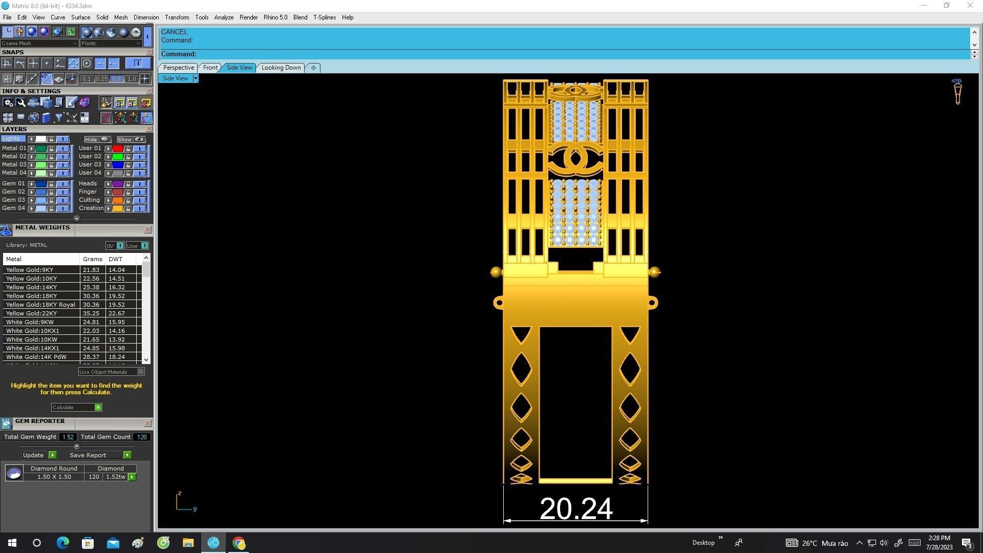 6334 vietnameses elephant tail hair diamond bangle 3D print model_8