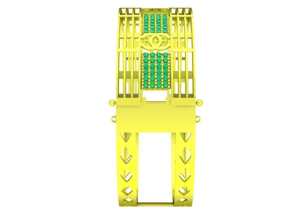 6334 vietnameses elephant tail hair diamond bangle 3D print model_4