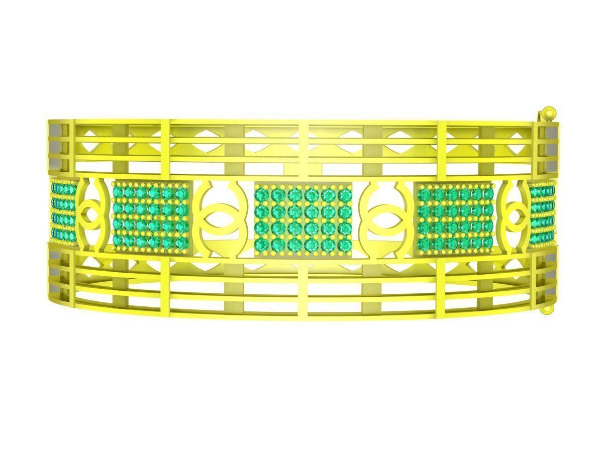 6334 vietnameses elephant tail hair diamond bangle 3D print model_2