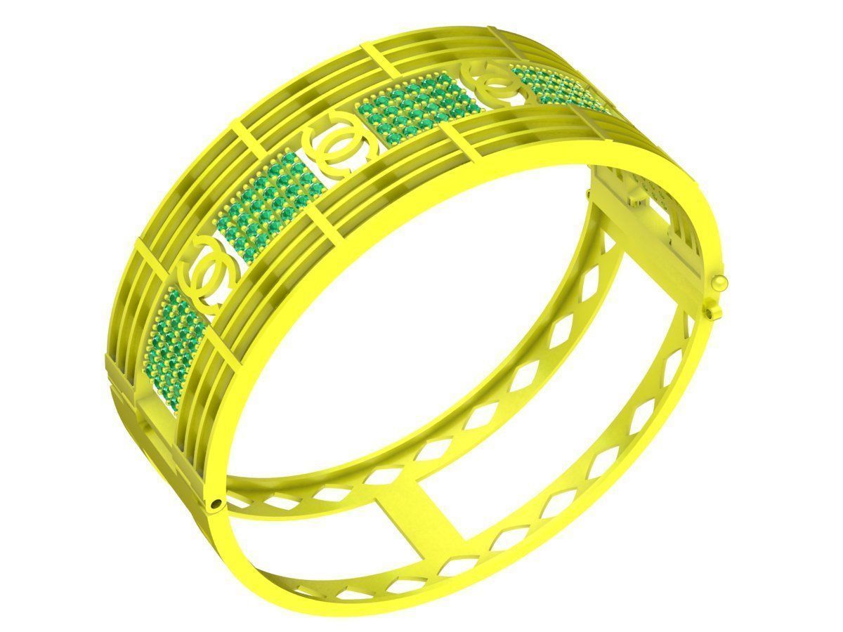 6334 vietnameses elephant tail hair diamond bangle 3D print model_1